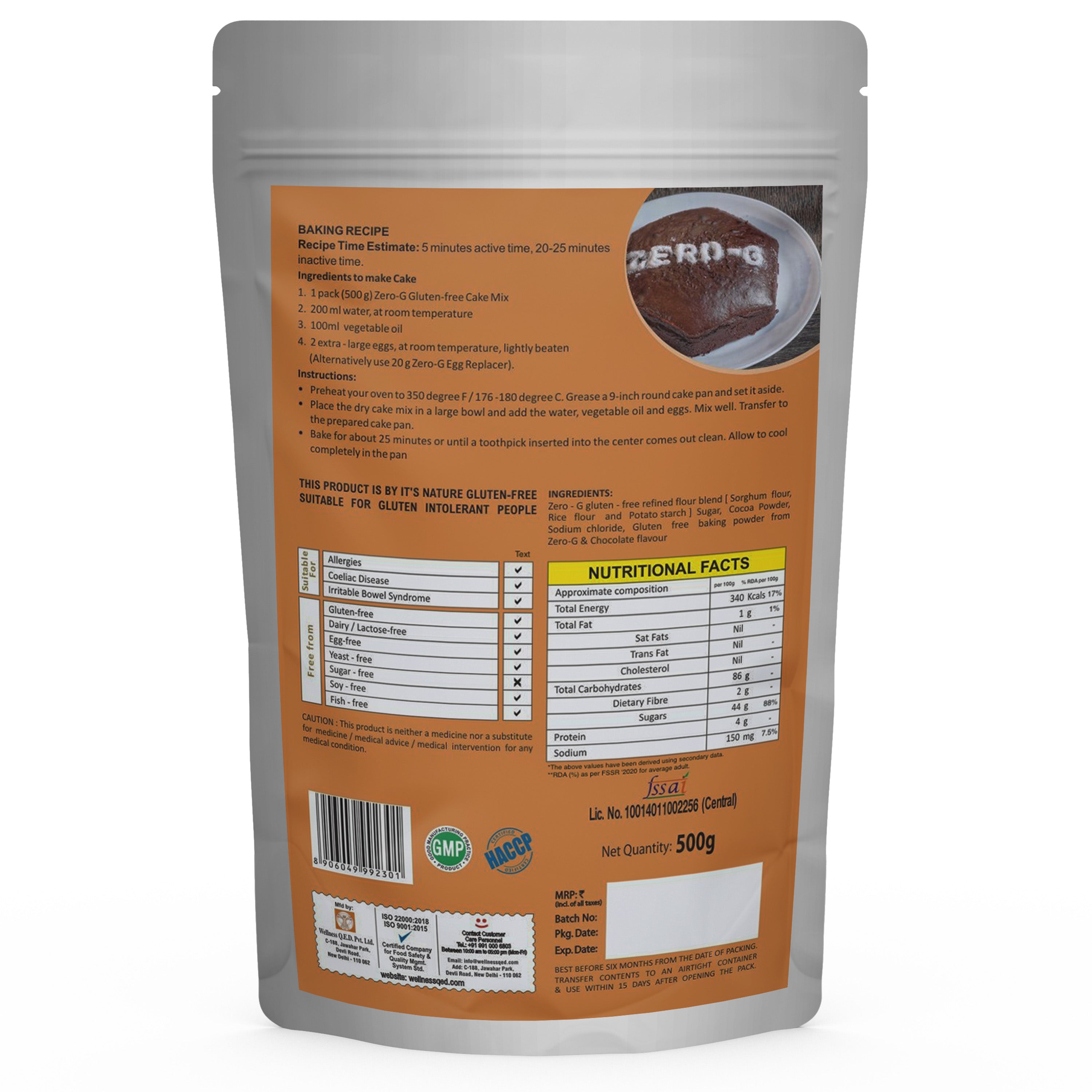 Zero-G Chocolate Cake Mix - 500g