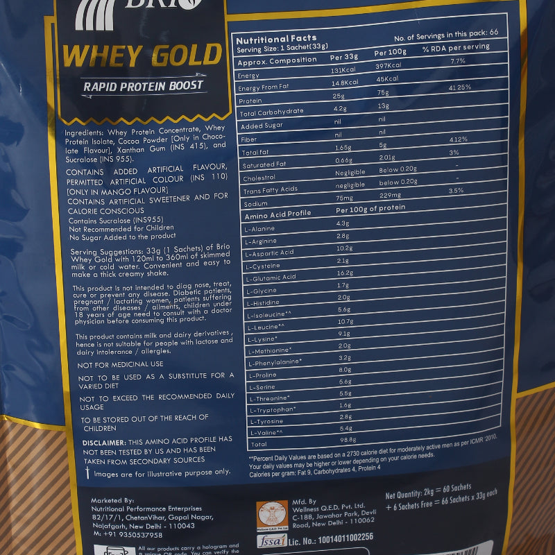 Brio Whey Gold (2 KG)