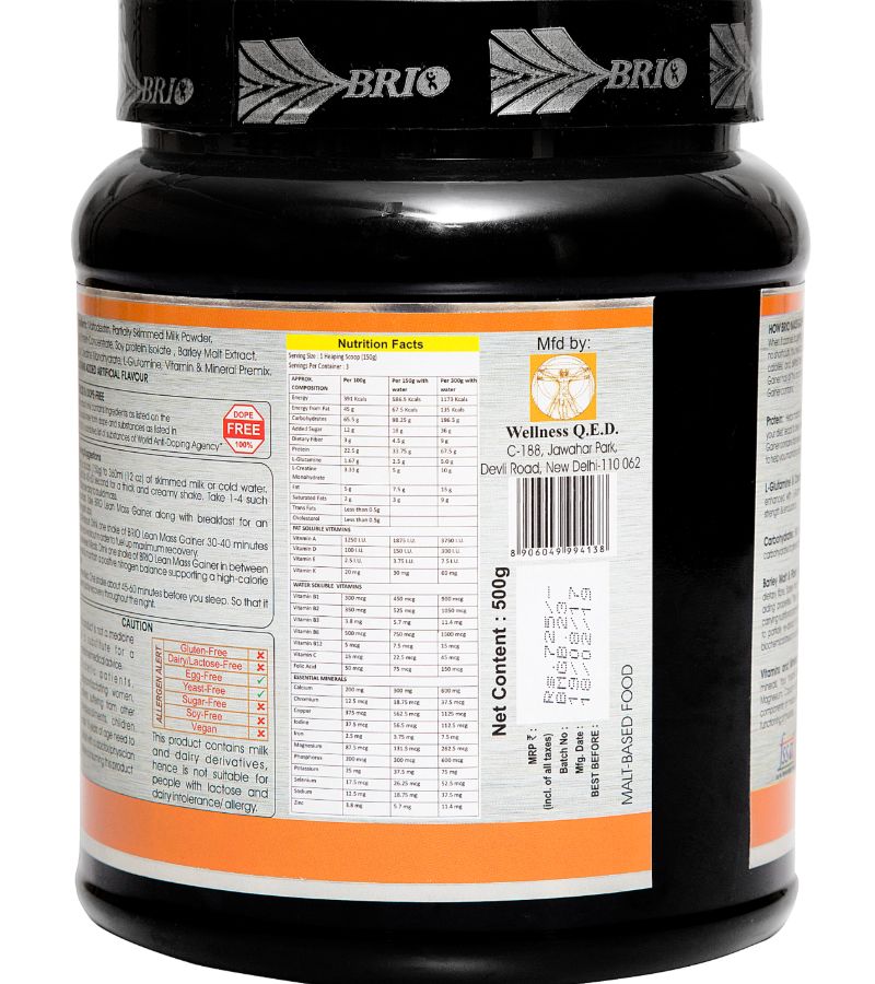 Brio Lean Mass Gainer (500 g)